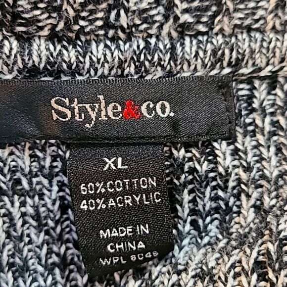 Style&Co Black & White Tweed Sweater Dress, Aysemetrical Cowl Neck, Size XL - Picture 11 of 11